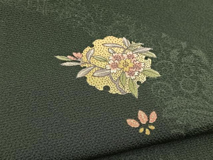 平和屋着物■上質な小紋　雪輪花文　正絹　逸品　BAAX9714yc