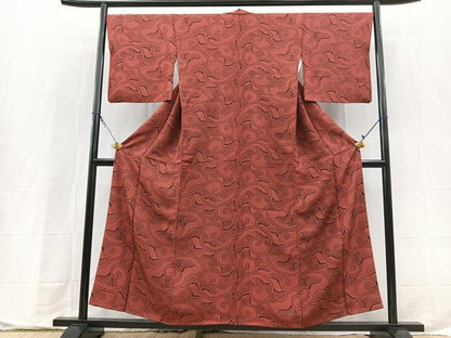 平和屋着物■上質な小紋　更紗花唐草文　正絹　逸品　BAAX9716yc