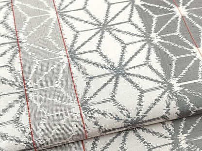 平和屋着物■上質な紬　麻の葉文様　正絹　逸品　BAAX9722yc