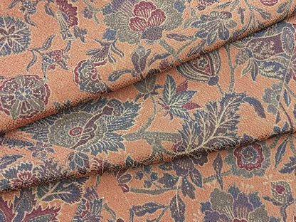 平和屋着物■上質な小紋　切嵌更紗花文　鬼しぼ縮緬　正絹　逸品　BAAX9727yc