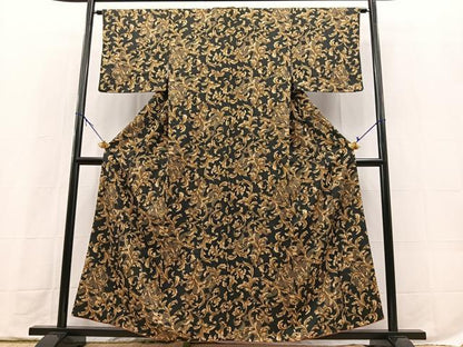 平和屋着物■上質な小紋　更紗花唐草文　正絹　逸品　BAAX9731yc