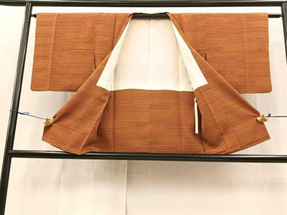 平和屋着物＃道行コート　幾何学文様　正絹　逸品　BAAX9732yc