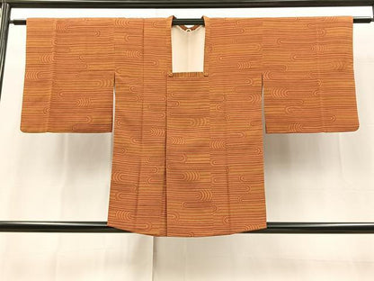 平和屋着物＃道行コート　幾何学文様　正絹　逸品　BAAX9732yc