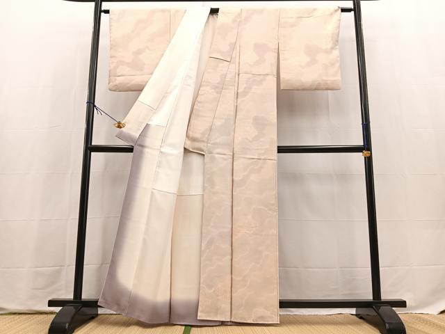 平和屋着物●上質な小紋　地紋起こし　道長花地紋　正絹　逸品　BAAX9735yc