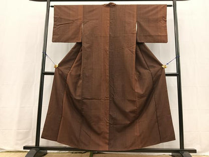 平和屋着物■上質な紬　縞　正絹　逸品　BAAX9737yc