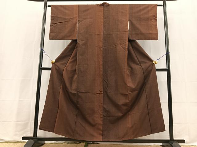 平和屋着物■上質な紬　縞　正絹　逸品　BAAX9737yc