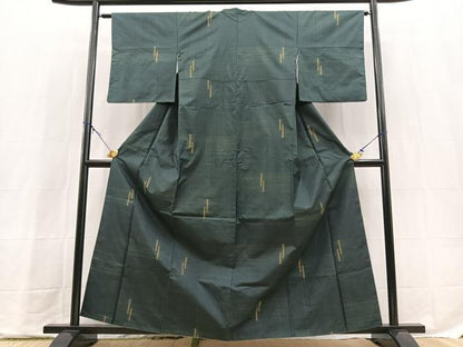 平和屋着物■本場大島紬　7マルキ　幾何学文様　正絹　逸品　BAAX9738yc