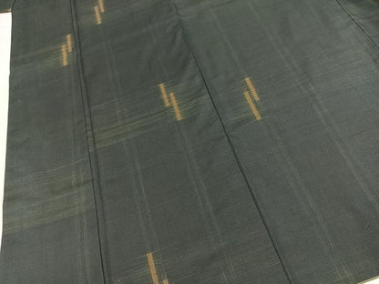 平和屋着物■本場大島紬　7マルキ　幾何学文様　正絹　逸品　BAAX9738yc