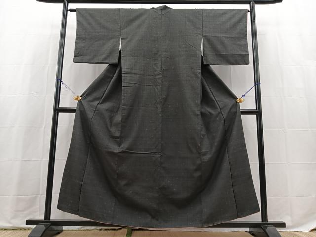 平和屋着物■上質な紬　井桁絣　正絹　逸品　BAAX9739yc