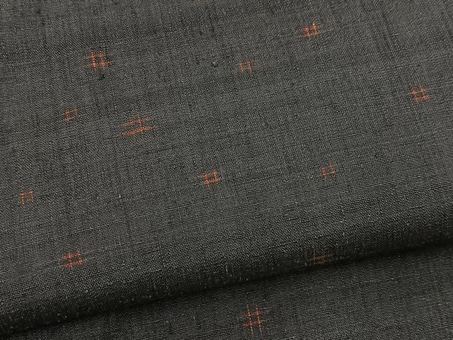 平和屋着物■上質な紬　井桁絣　正絹　逸品　BAAX9739yc