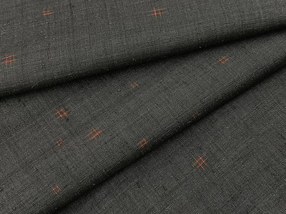 平和屋着物■上質な紬　井桁絣　正絹　逸品　BAAX9739yc