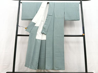 平和屋着物■上質な色無地　藍鼠色　正絹　逸品　BAAX9740yc