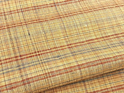 平和屋着物■上質な紬　格子柄　正絹　逸品　BAAX9741yc