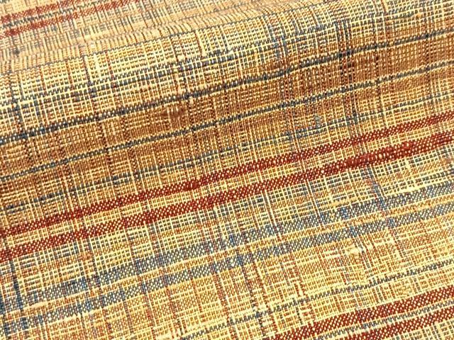 平和屋着物■上質な紬　格子柄　正絹　逸品　BAAX9741yc