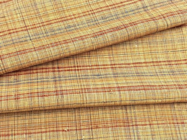 平和屋着物■上質な紬　格子柄　正絹　逸品　BAAX9741yc
