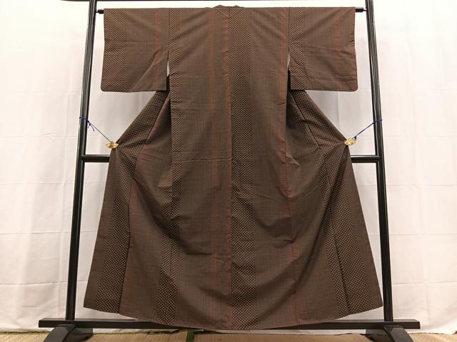 平和屋着物■上質な紬　間道　正絹　逸品　BAAX9743yc