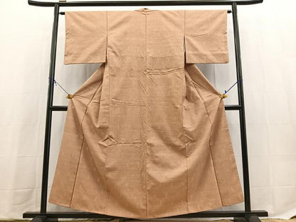 平和屋着物■上質な紬　絣文様　正絹　逸品　BAAX9745yc