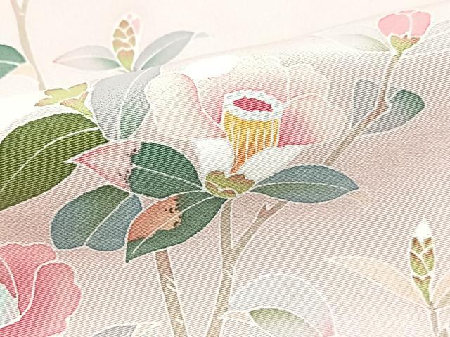 平和屋着物●訪問着　友禅　作家物　椿　正絹　逸品　BAAX9748yc