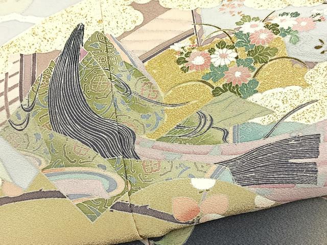 平和屋着物■色留訪問着　十二単　暈し染め　金彩　正絹　逸品　BAAX9751yc