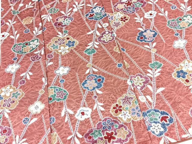 平和屋着物■上質な小紋　草花文　正絹　逸品　BAAX9763yc