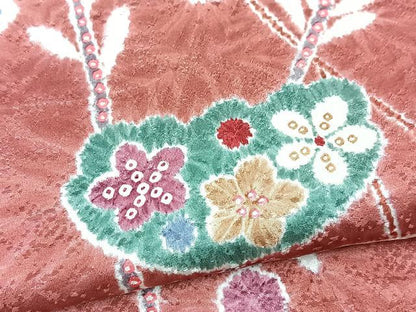 平和屋着物■上質な小紋　草花文　正絹　逸品　BAAX9763yc