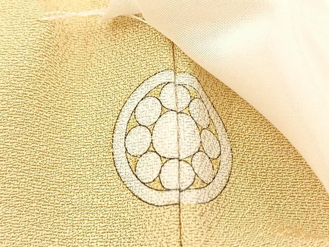 平和屋着物●豪華色留袖　寿光織　飛鶴花文　金糸　正絹　逸品　BAAX9765yc
