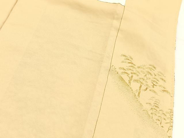 平和屋着物●豪華色留袖　寿光織　飛鶴花文　金糸　正絹　逸品　BAAX9765yc