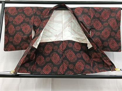 平和屋着物■本場村山大島紬　アンサンブル　雪輪花文　正絹　逸品　未使用　BAAX9766yc