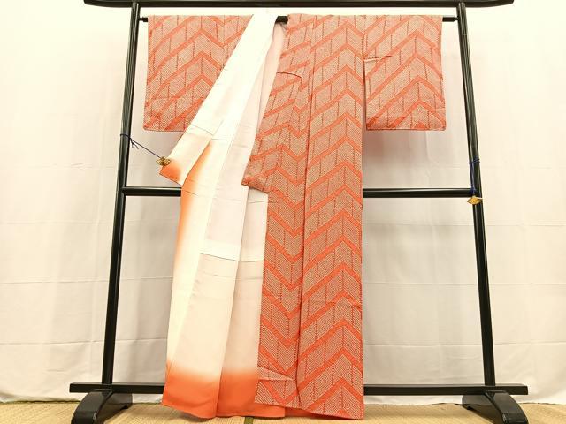 平和屋着物■上質な小紋　総絞り　山道文　正絹　逸品　未使用　BAAX9769yc