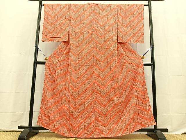 平和屋着物■上質な小紋　総絞り　山道文　正絹　逸品　未使用　BAAX9769yc