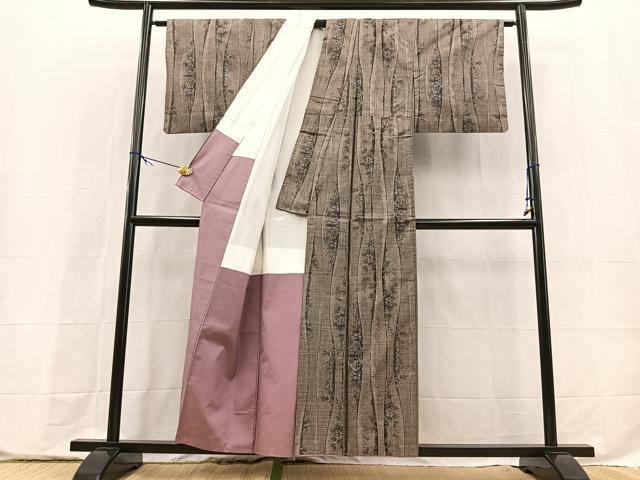 平和屋着物■本場大島紬　9マルキ　立涌花文　正絹　逸品　BAAX9770yc