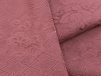 平和屋着物■上質な色無地　松皮菱花地紋　浅蘇芳色　正絹　逸品　BAAX9772yc