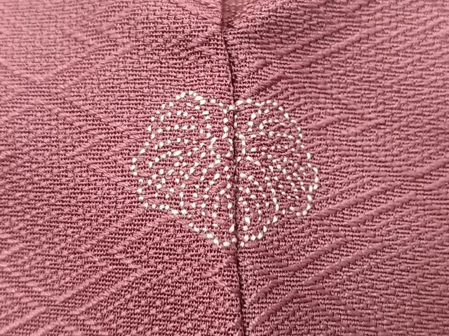 平和屋着物■上質な色無地　松皮菱花地紋　浅蘇芳色　正絹　逸品　BAAX9772yc