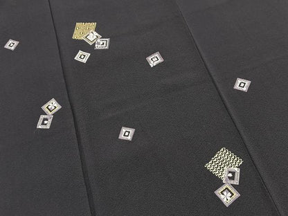 平和屋着物●訪問着　総刺繍　色紙桜文　金糸　正絹　逸品　BAAX9775yc