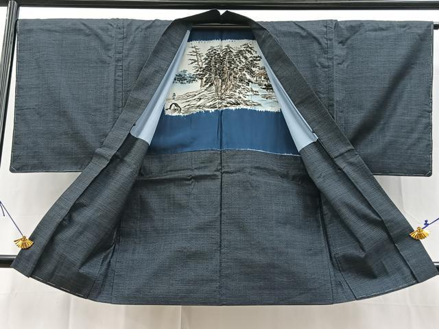 平和屋着物＃男性　長羽織　本場大島紬　100亀甲　総詰め　正絹　逸品　未使用　BAAX9781yc