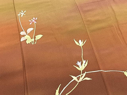 平和屋着物■訪問着　ろうけつ染め　草花文　暈し染め　草花文　正絹　逸品　BAAX9792yc