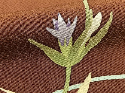 平和屋着物■訪問着　ろうけつ染め　草花文　暈し染め　草花文　正絹　逸品　BAAX9792yc