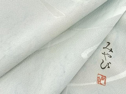 平和屋着物■上質な小紋　作家物　鬘帯地紋　霞文　正絹　逸品　BAAX9793yc