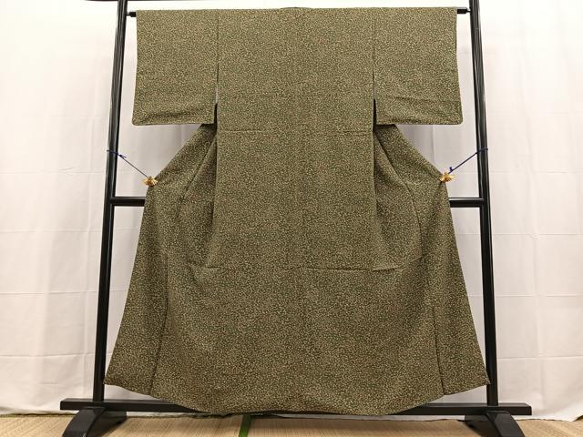 平和屋着物■上質な小紋　動物草花文　正絹　逸品　BAAX9799yc