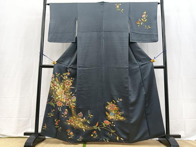 平和屋着物●訪問着　更紗花鳥文　金彩　正絹　逸品　BAAX9800yc