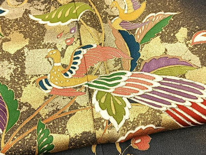 平和屋着物●訪問着　更紗花鳥文　金彩　正絹　逸品　BAAX9800yc