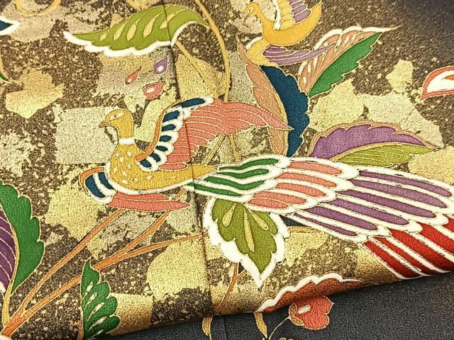 平和屋着物●訪問着　更紗花鳥文　金彩　正絹　逸品　BAAX9800yc