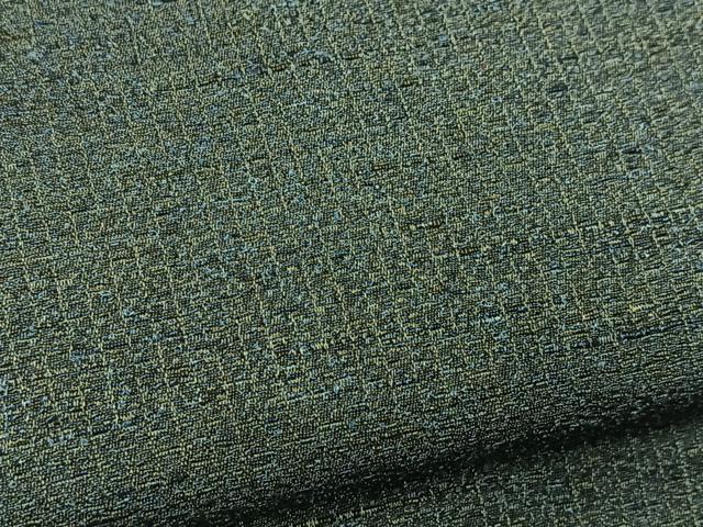 平和屋着物■男性　紬　アンサンブル　長羽織　霞文　正絹　逸品　BAAX9801yc