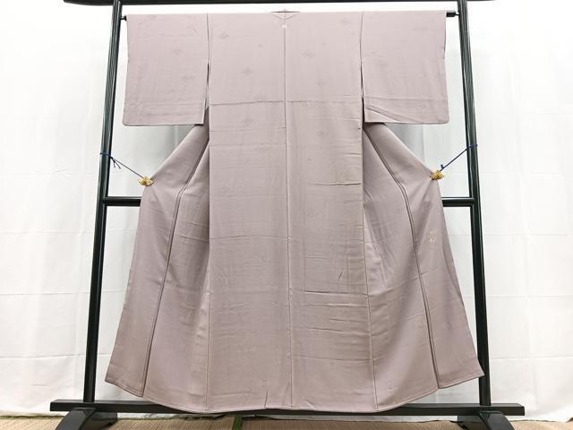 平和屋着物■女優　朝丘雪路　色無地　花蝶地紋　薄色　正絹　逸品　BAAX9802yc