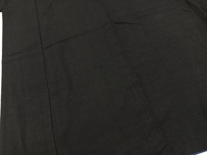 平和屋着物■男性　紬　黒地　正絹　逸品　BAAX9805yc