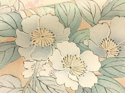平和屋着物■訪問着　手描き　草花文　暈し染め　正絹　逸品　BAAX9806yc