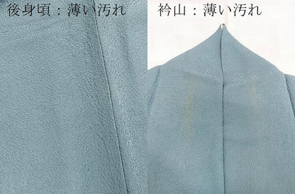 平和屋着物■上質な色無地　草花地紋　湊鼠色　正絹　逸品　BAAX9808yc