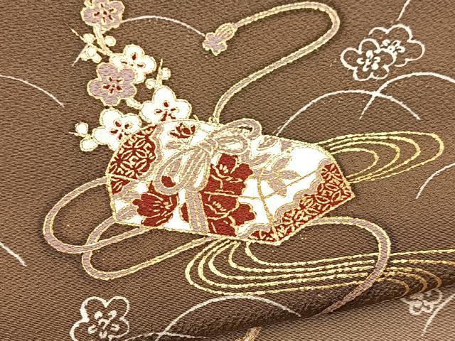平和屋着物■訪問着　文箱梅文　暈し染め　金彩　正絹　逸品　BAAX9809yc