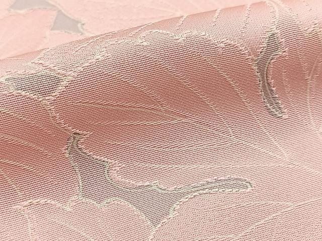 平和屋着物●上質な小紋　地紋起こし　草葉文　正絹　逸品　BAAX9813yc