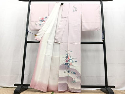 平和屋着物■訪問着　花鳥文　暈し染め　正絹　逸品　BAAX9816yc